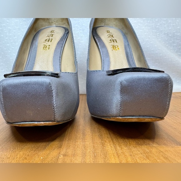 L.A.M.B. Gray Satin Heels – Size 9.5 – Elegant Designer Pumps - Picture 8 of 12